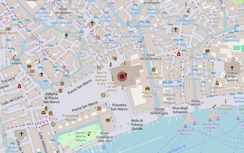 OpenStreetMap location of Basilica di San Marco in Venice